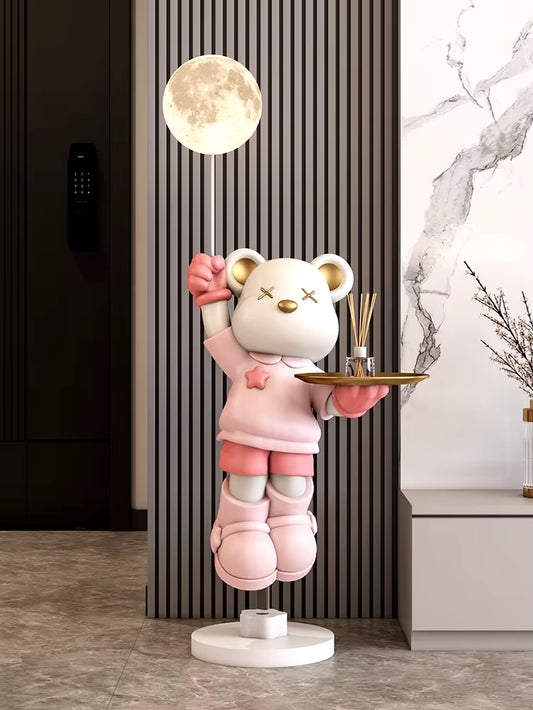 Home Decorations Cartoon Bear Sculptures & Figurines,Room Decor Large Floor Lamp,Creative Home Decoration Accessories Statue