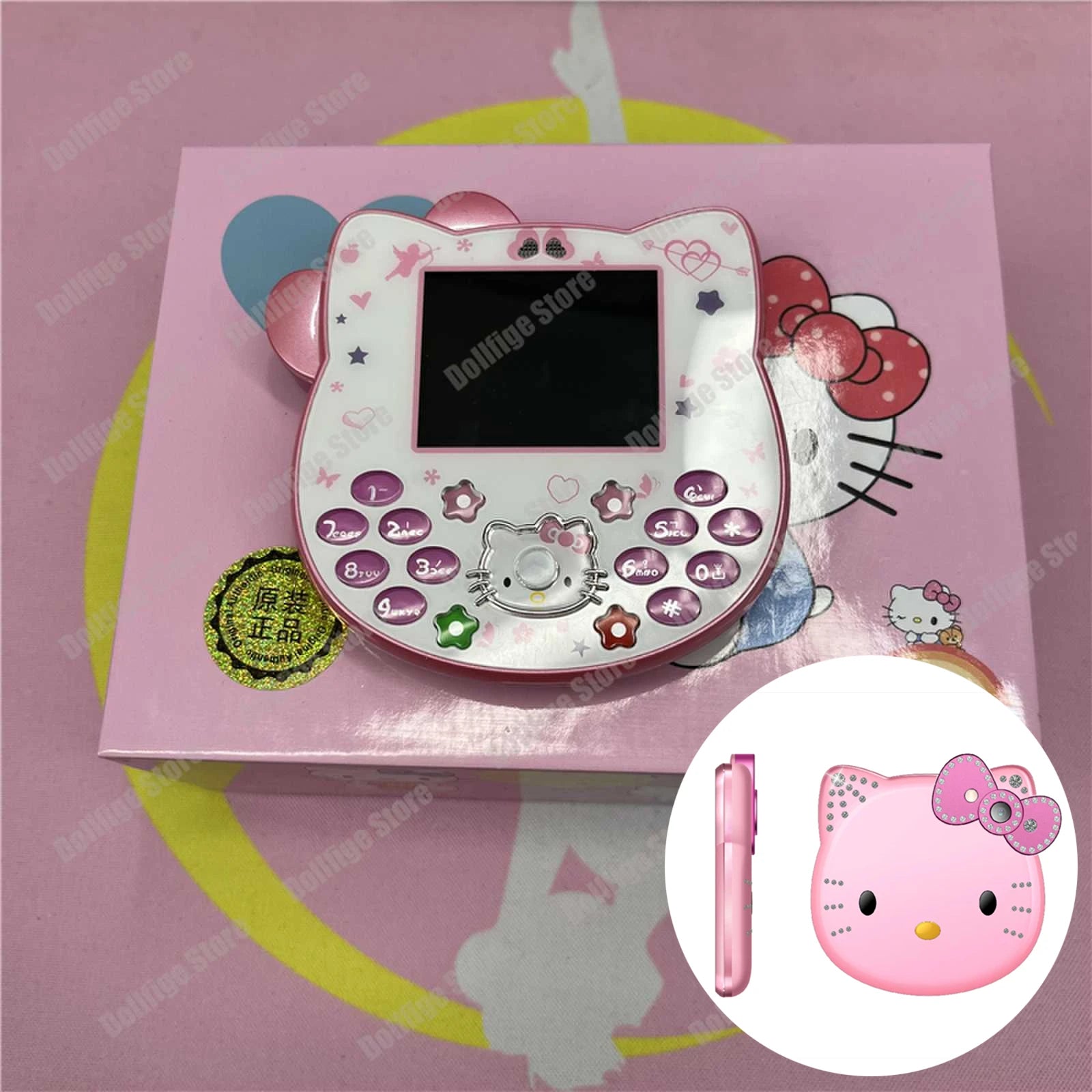 2024 Sanrio Hello Kitty Flip Phone Kawaii K688 Cartoon Kids Taiml Cute Mini Phone Birthday Fashion Girls Gifts Toys for Children