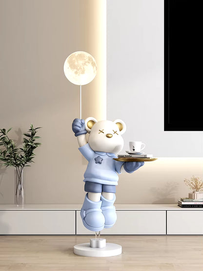 Home Decorations Cartoon Bear Sculptures & Figurines,Room Decor Large Floor Lamp,Creative Home Decoration Accessories Statue