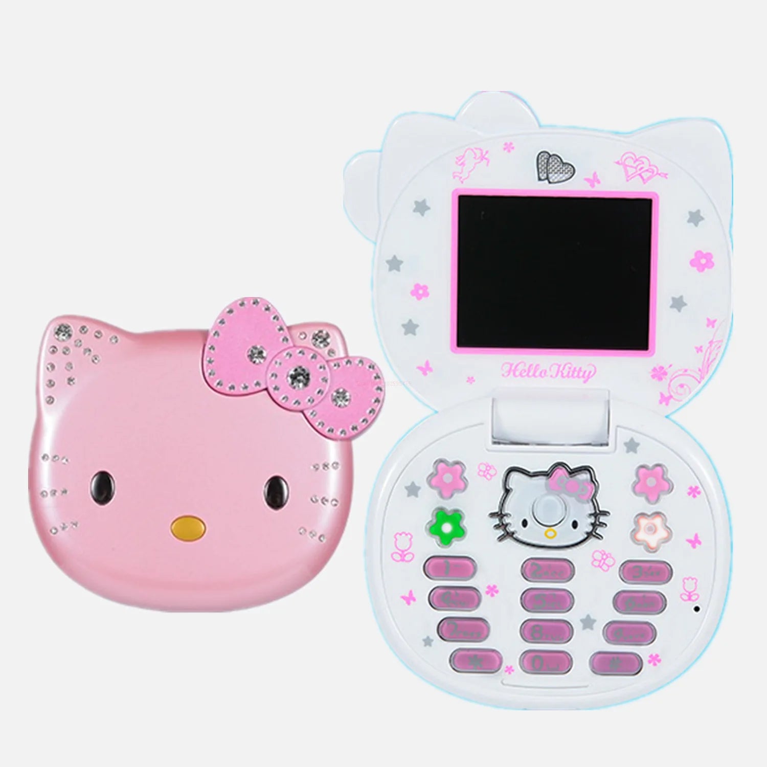 2024 Sanrio Hello Kitty Flip Phone Kawaii K688 Cartoon Kids Taiml Cute Mini Phone Birthday Fashion Girls Gifts Toys for Children