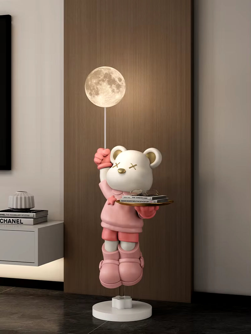 Home Decorations Cartoon Bear Sculptures & Figurines,Room Decor Large Floor Lamp,Creative Home Decoration Accessories Statue